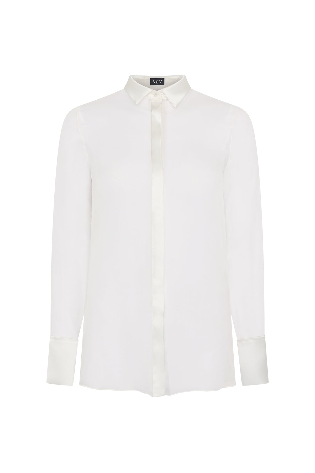 Silk voile and satin shirt