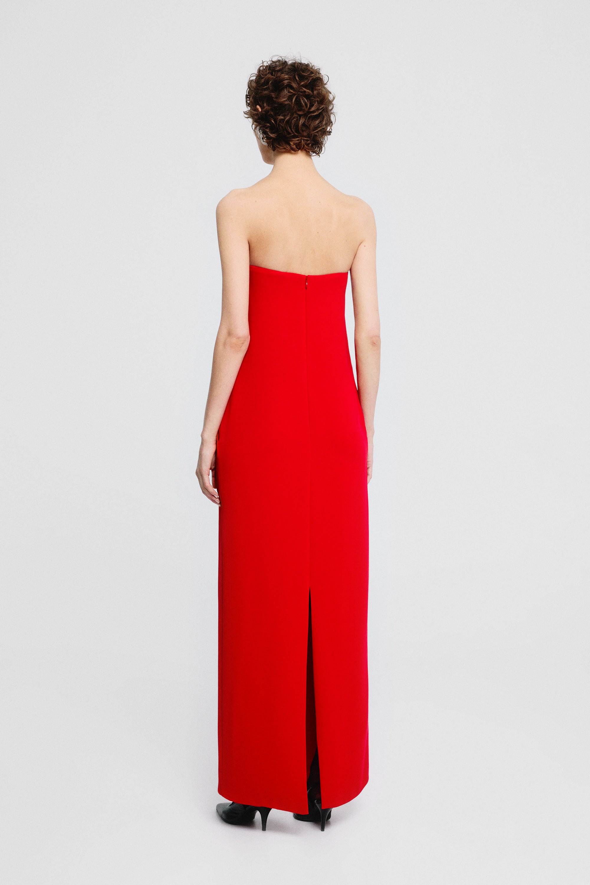 Strapless crepe dress