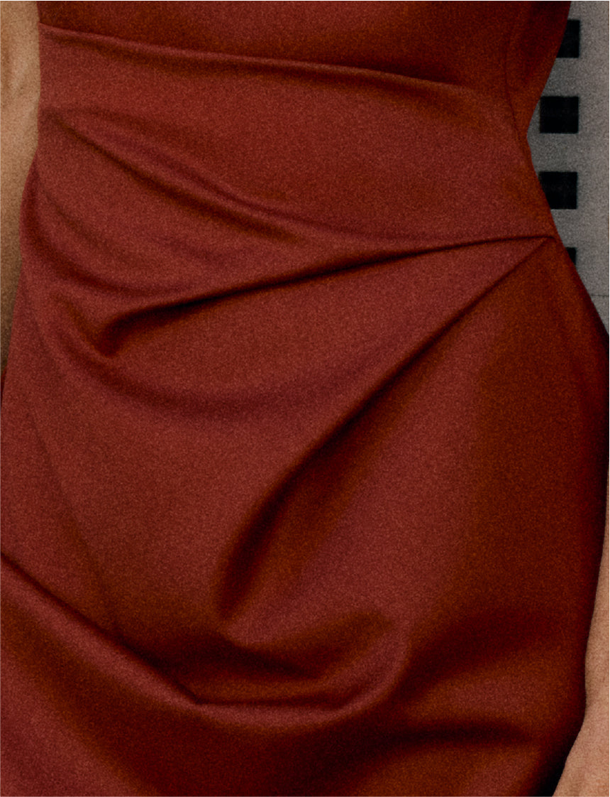 Draped Tailored Wool Dress