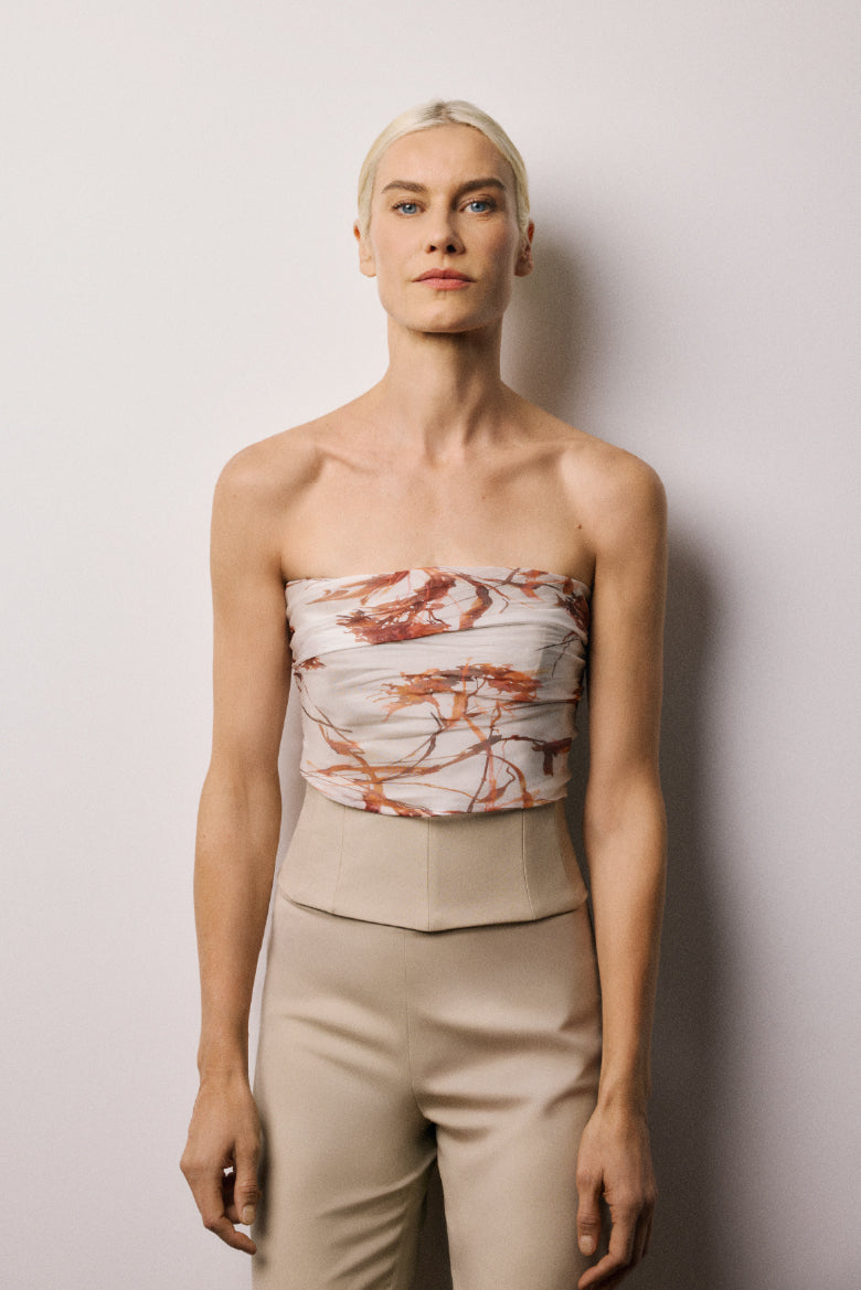 Wool Corset With Print Voile