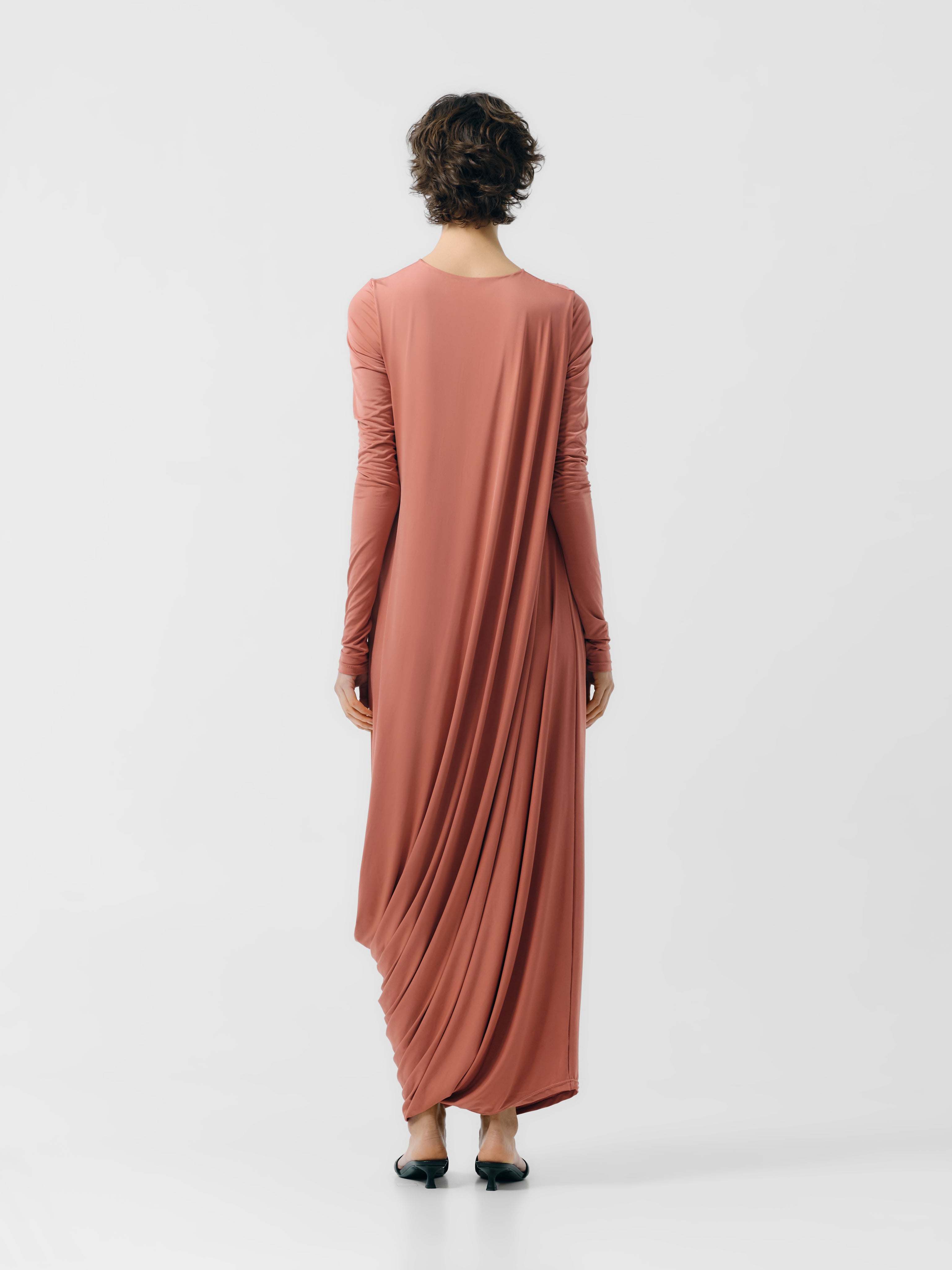 Draped Colum Knit Dress