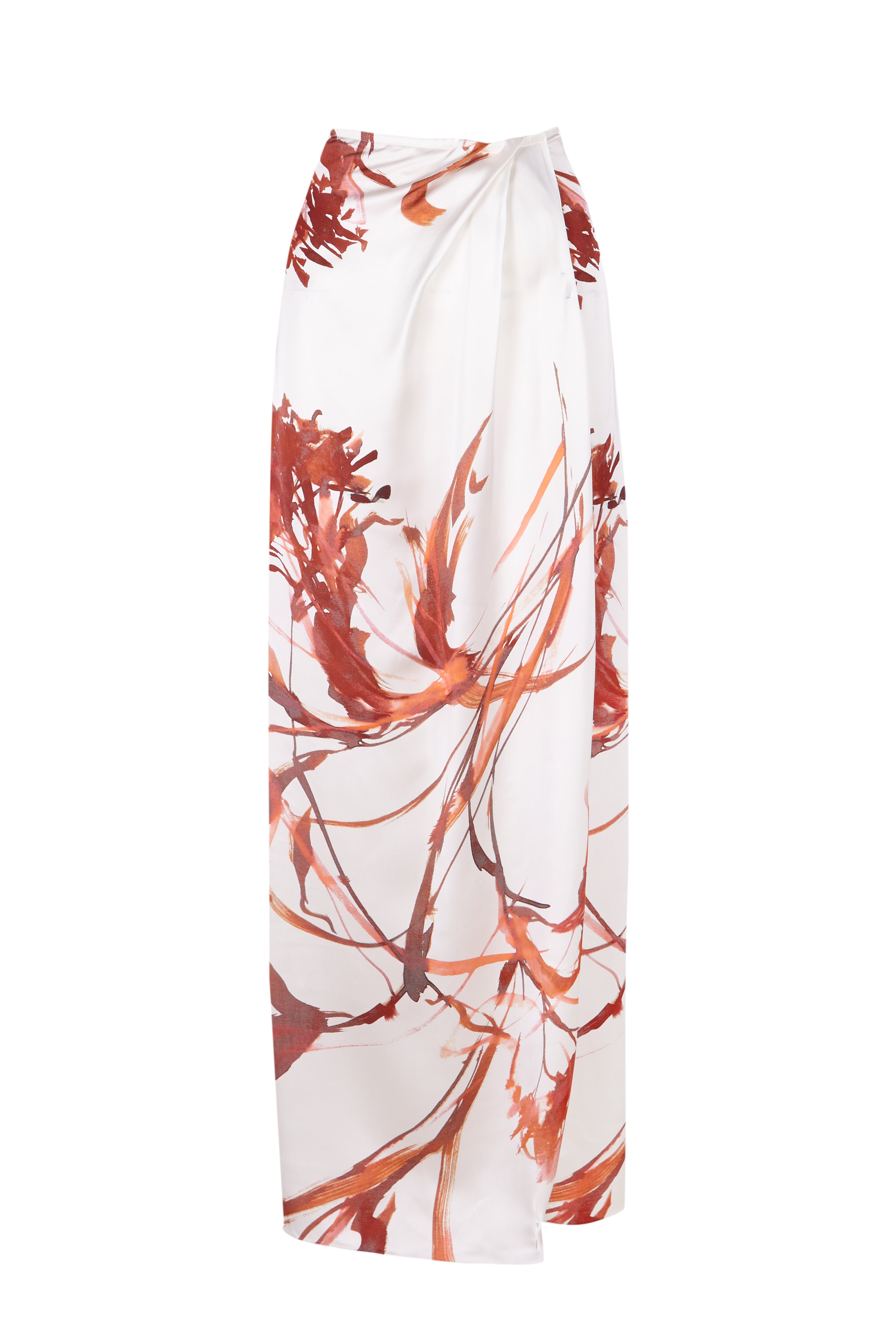 Draped Viscose Print Skirt