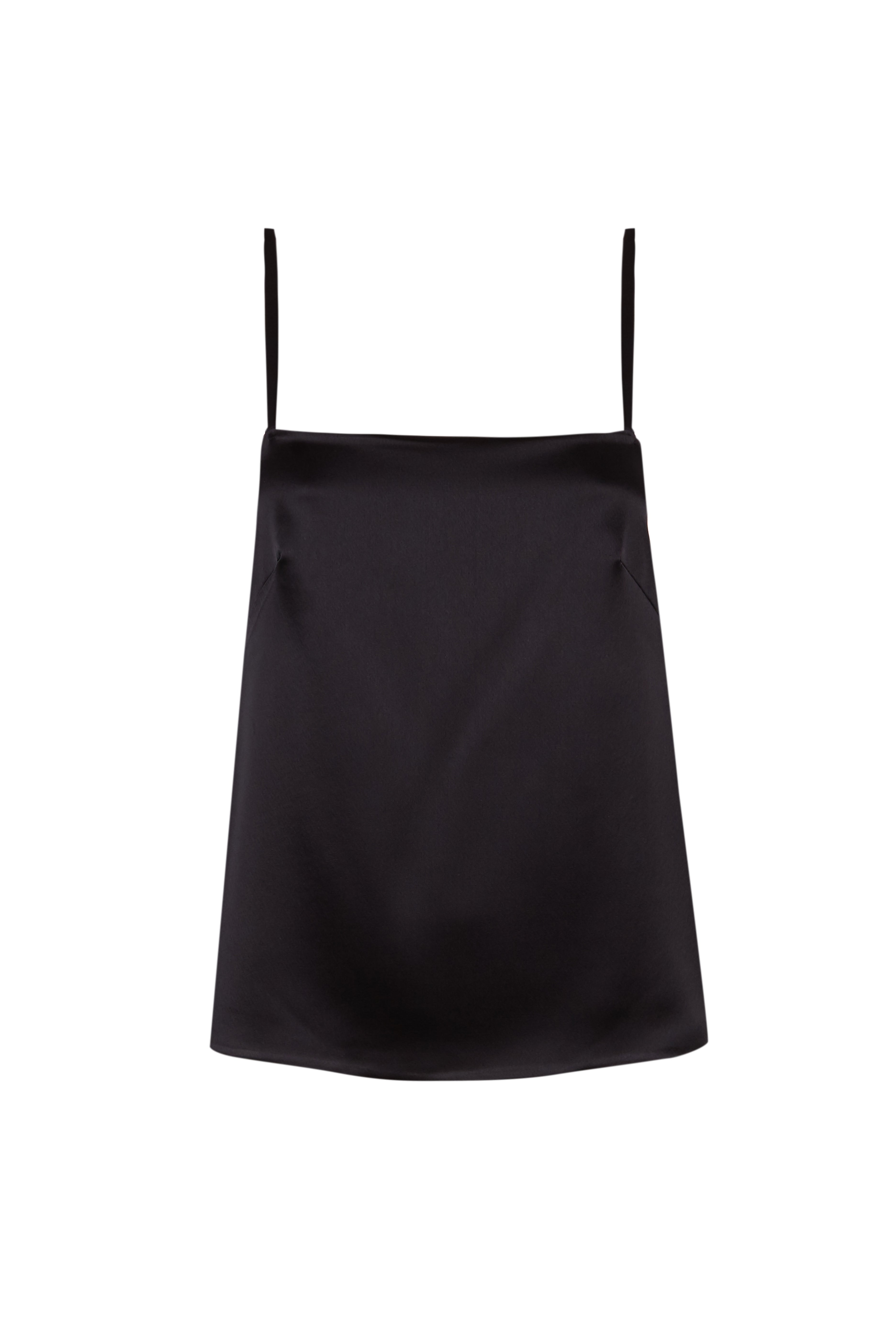 Satin Straps T-Shirt Black