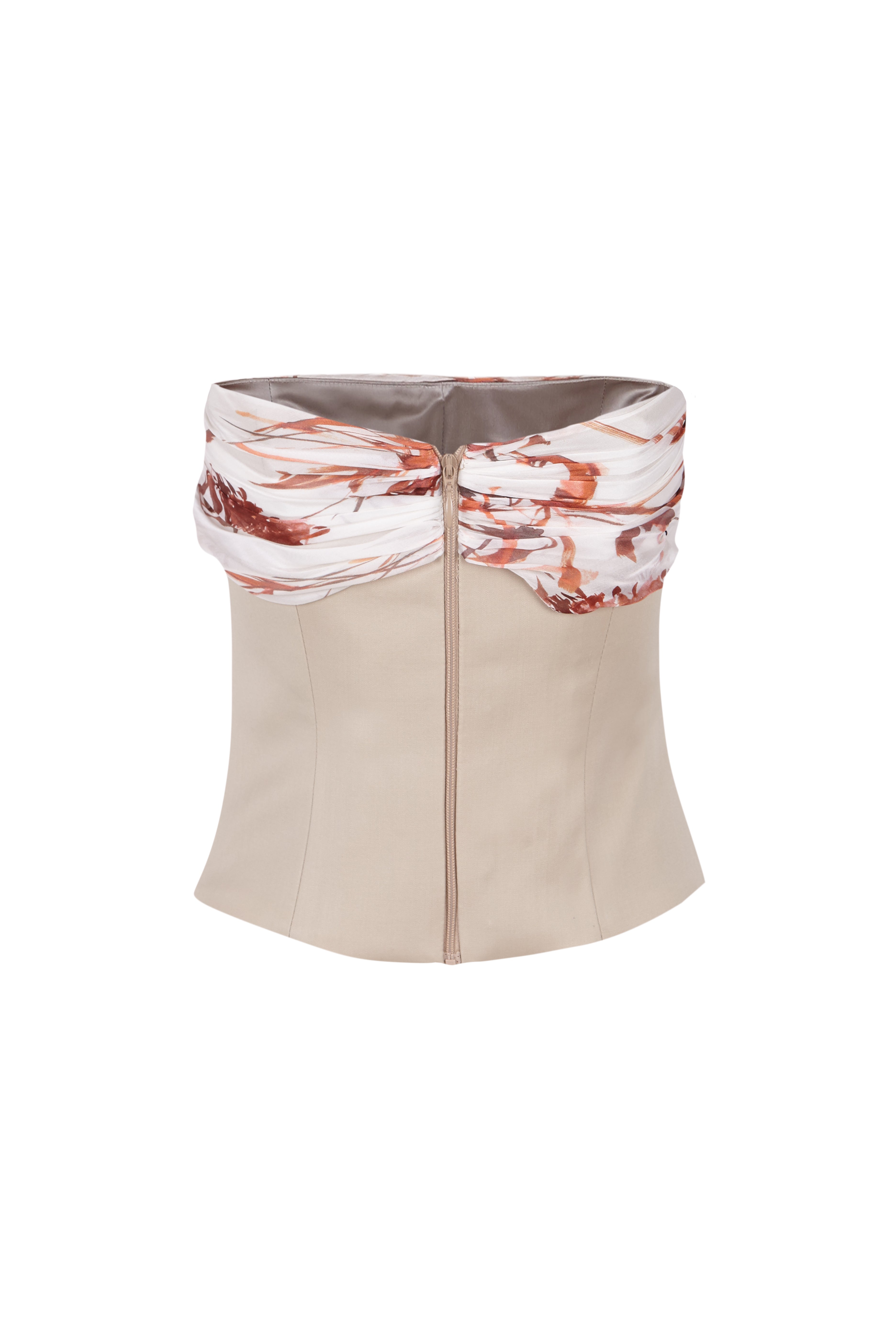 Wool Corset With Print Voile