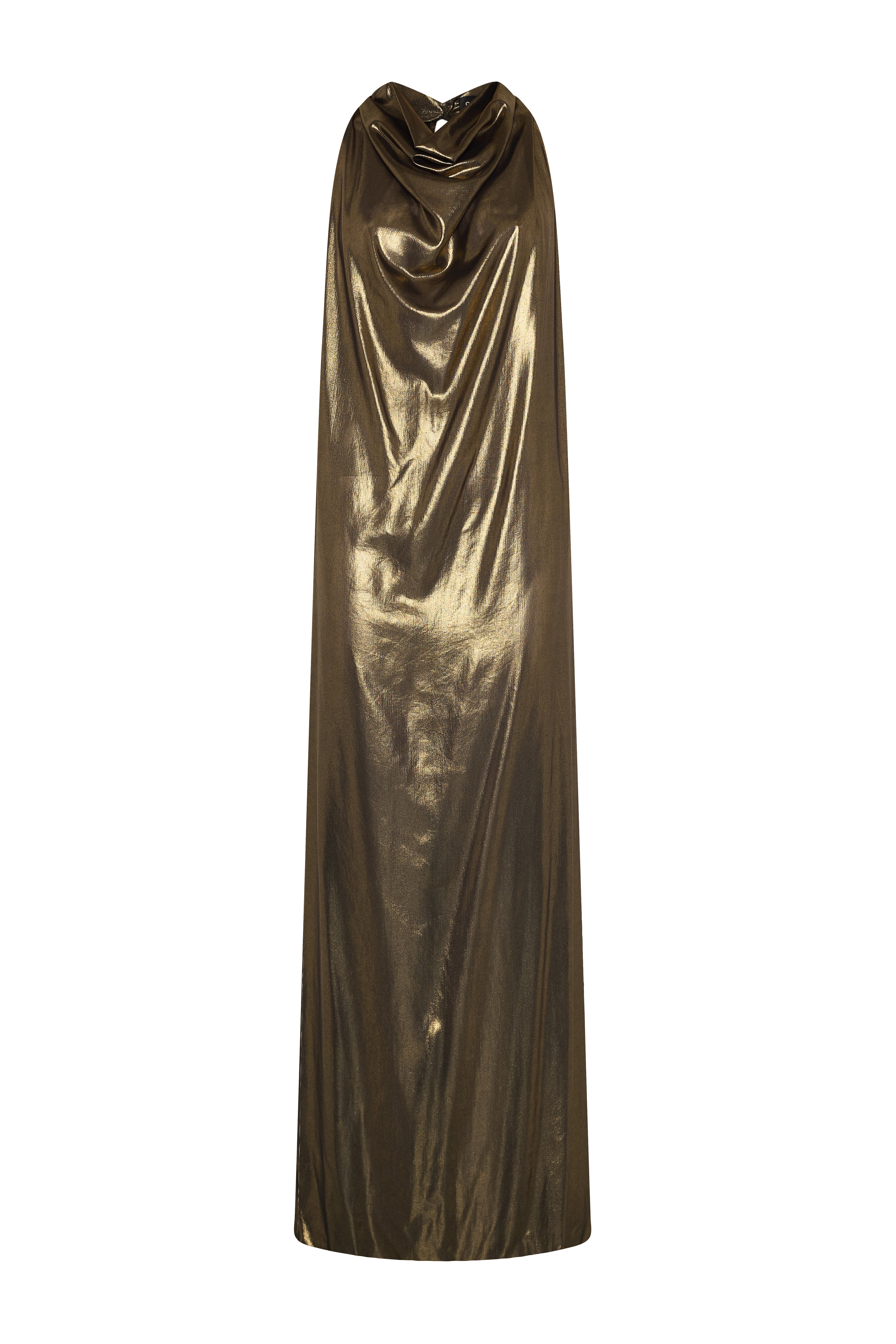 Halter Gold Lamé Dress