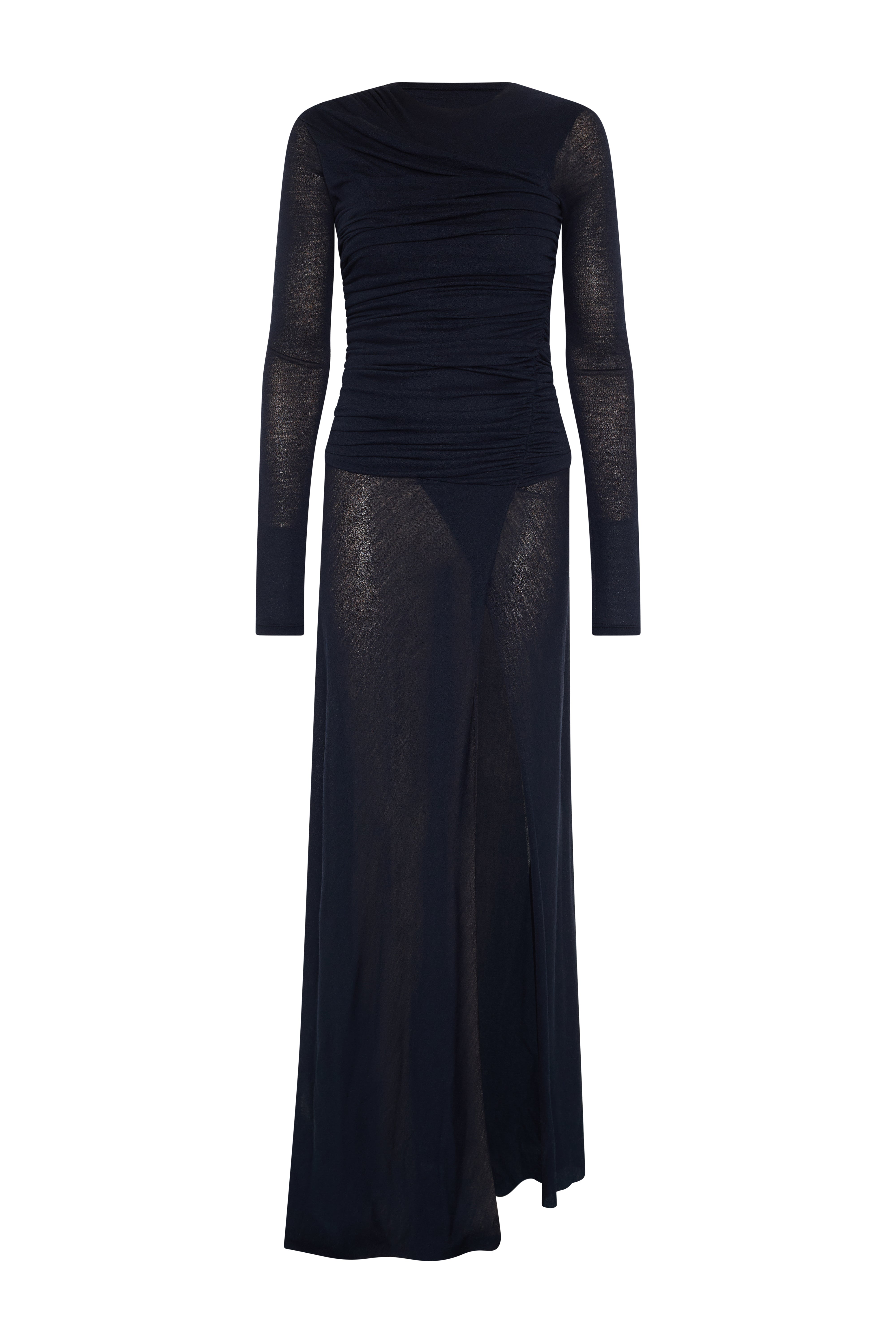 Draped Knit Long Dress