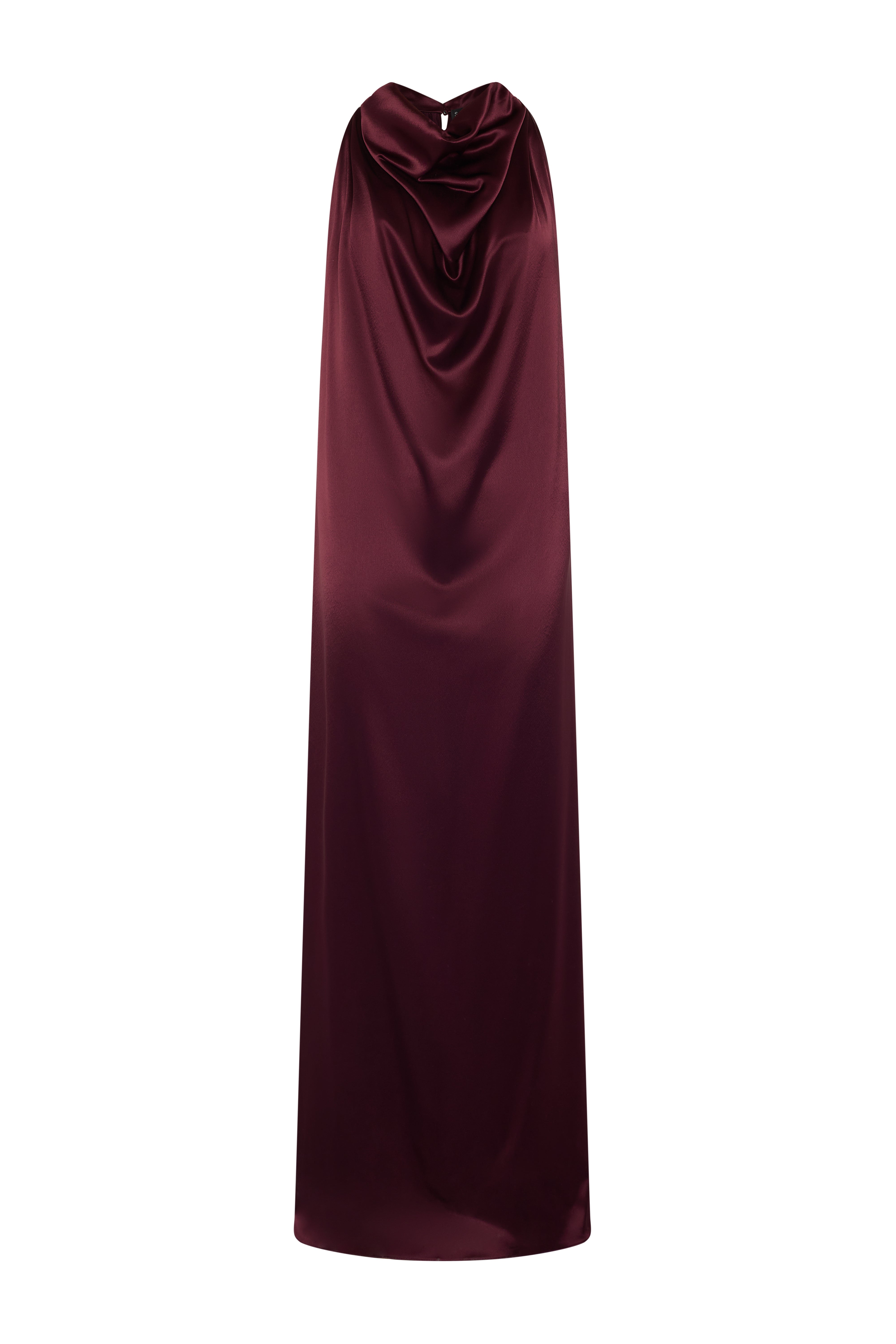 Draped Halter Satin Dress