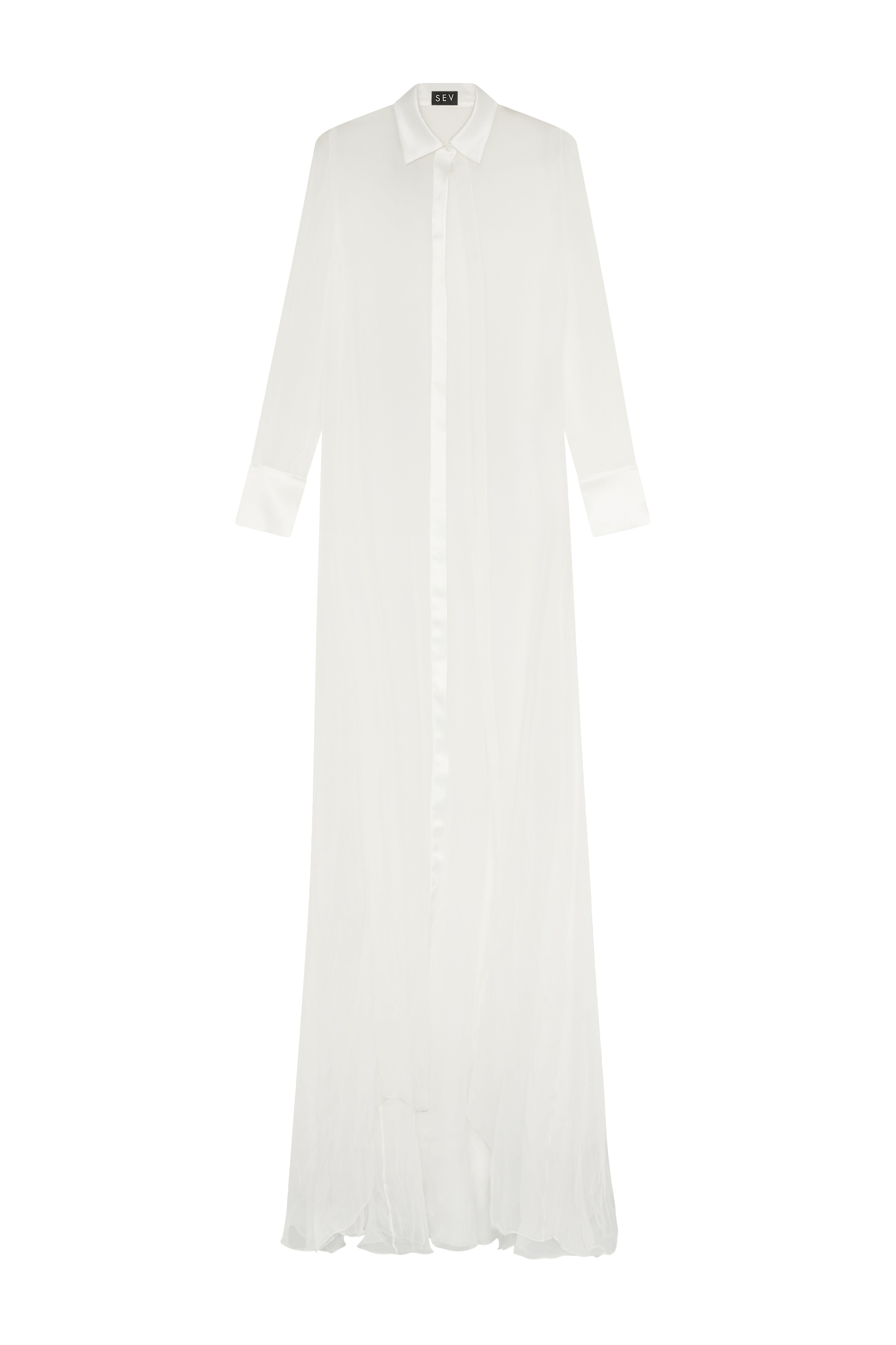 Long Voile And Satin Shirt