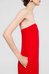 Strapless crepe dress