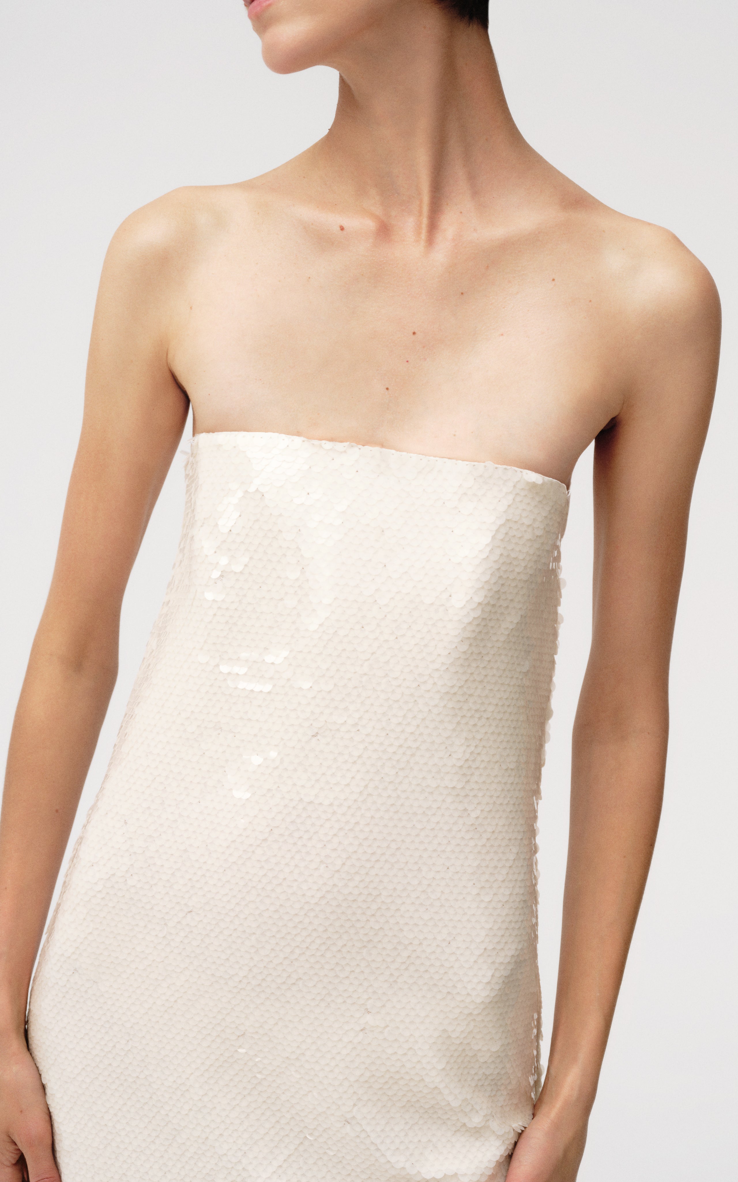 Strapless sequin dress