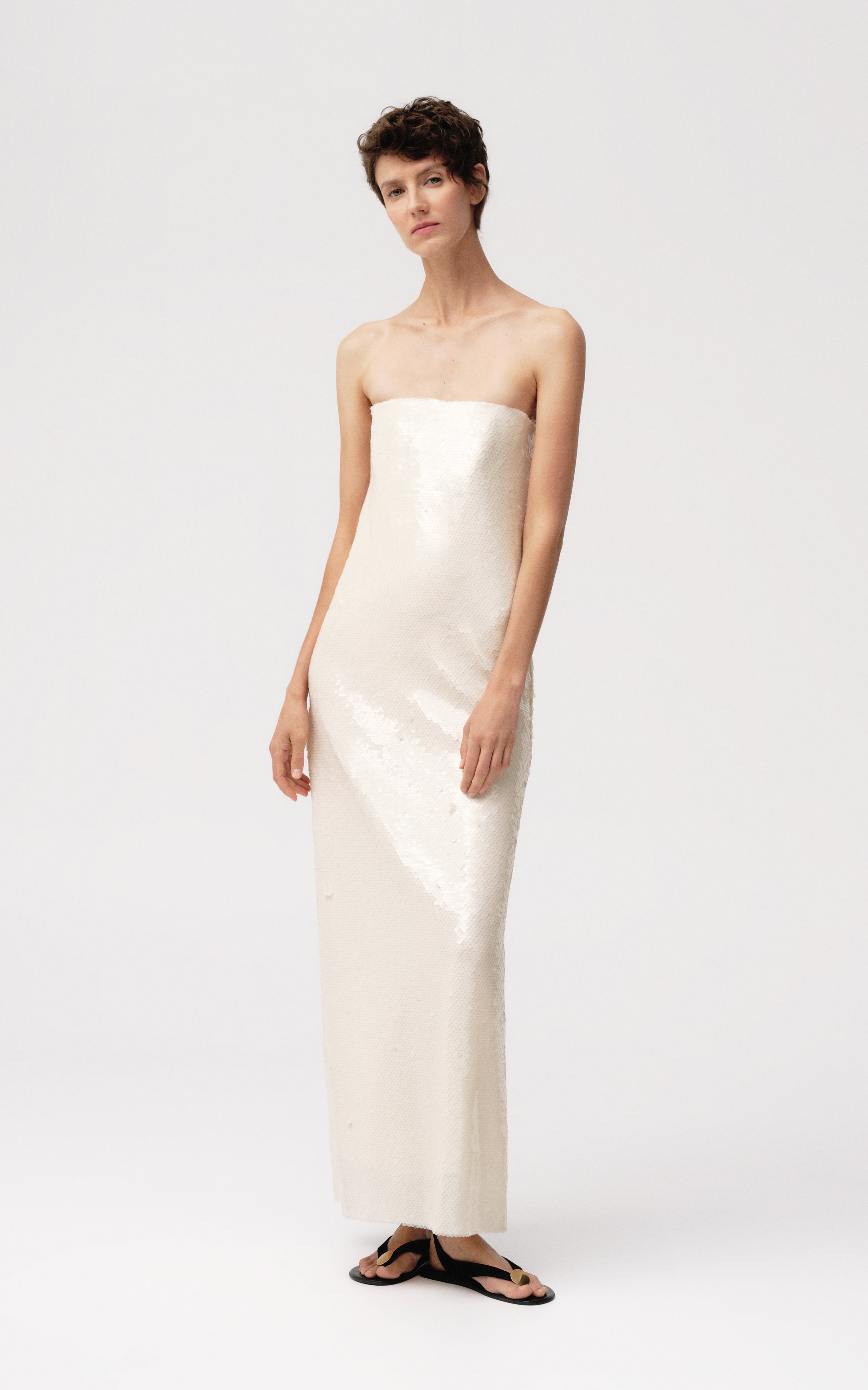 Strapless sequin dress