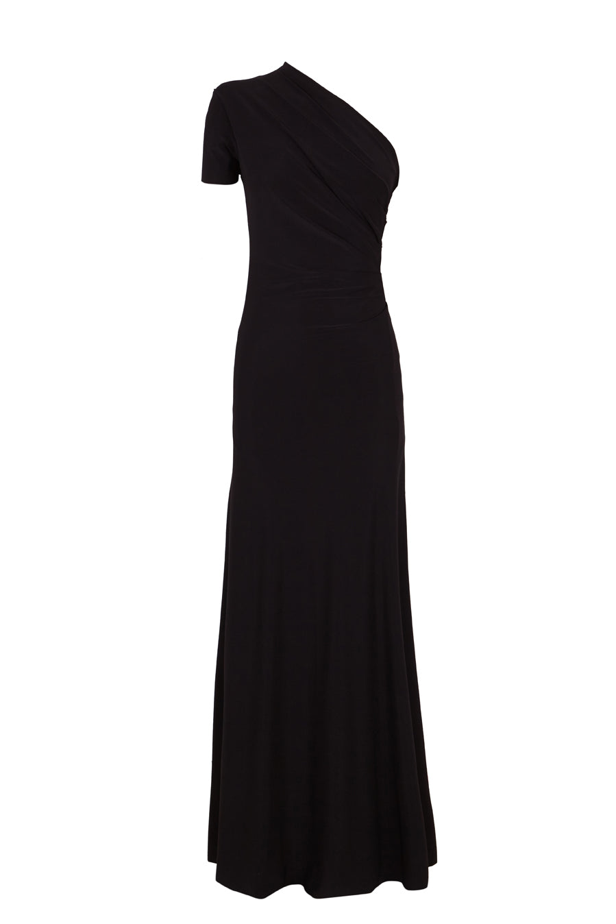 One-sleeved draped dress