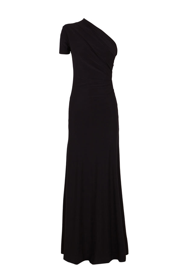 One-sleeved draped dress