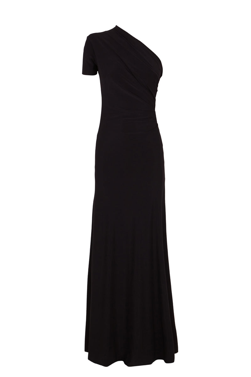 One-sleeved draped dress