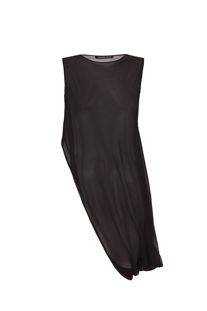 100% silk side drape top