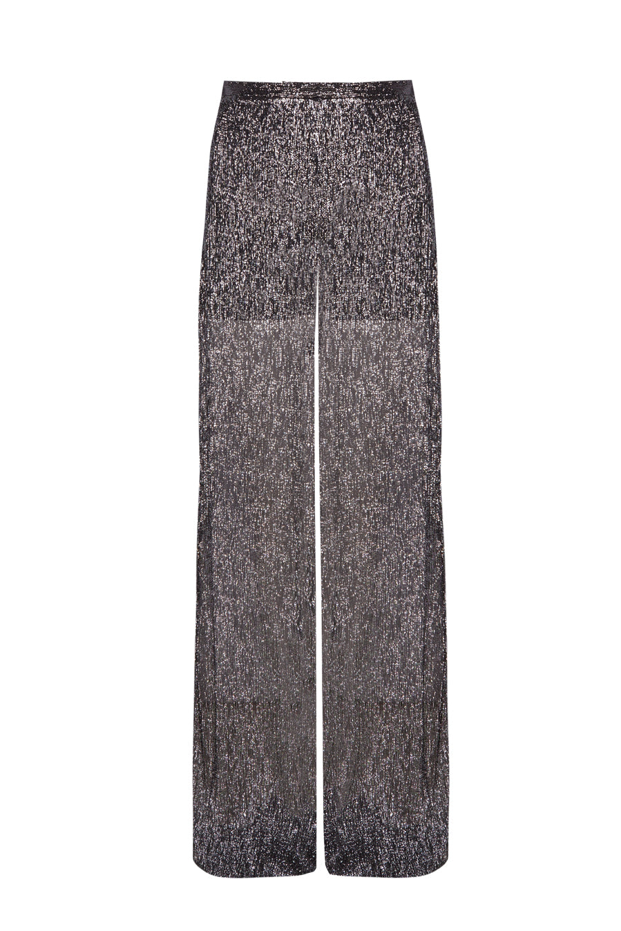 Silver fluid wide leg pants