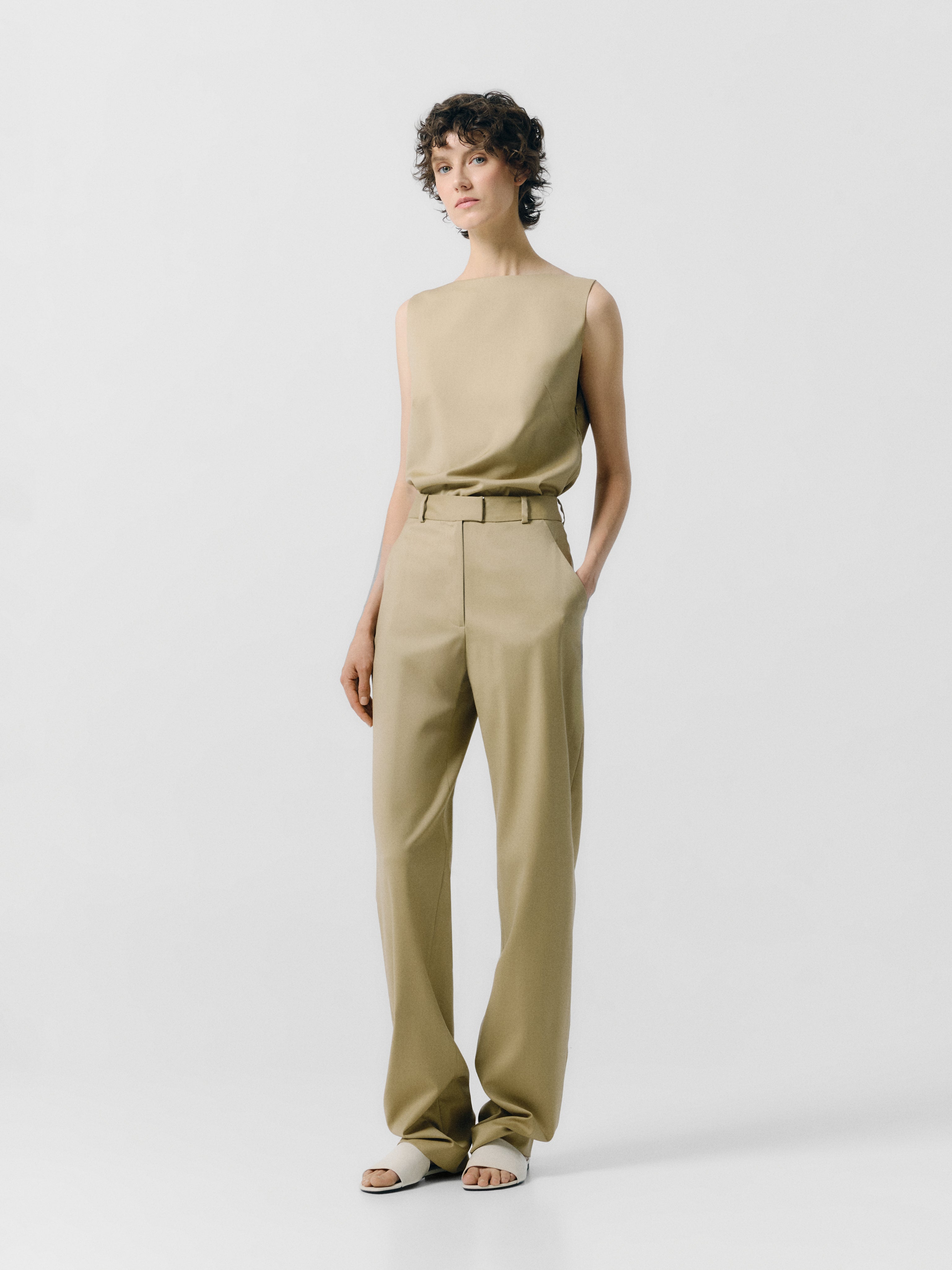Tailored Straight Pants