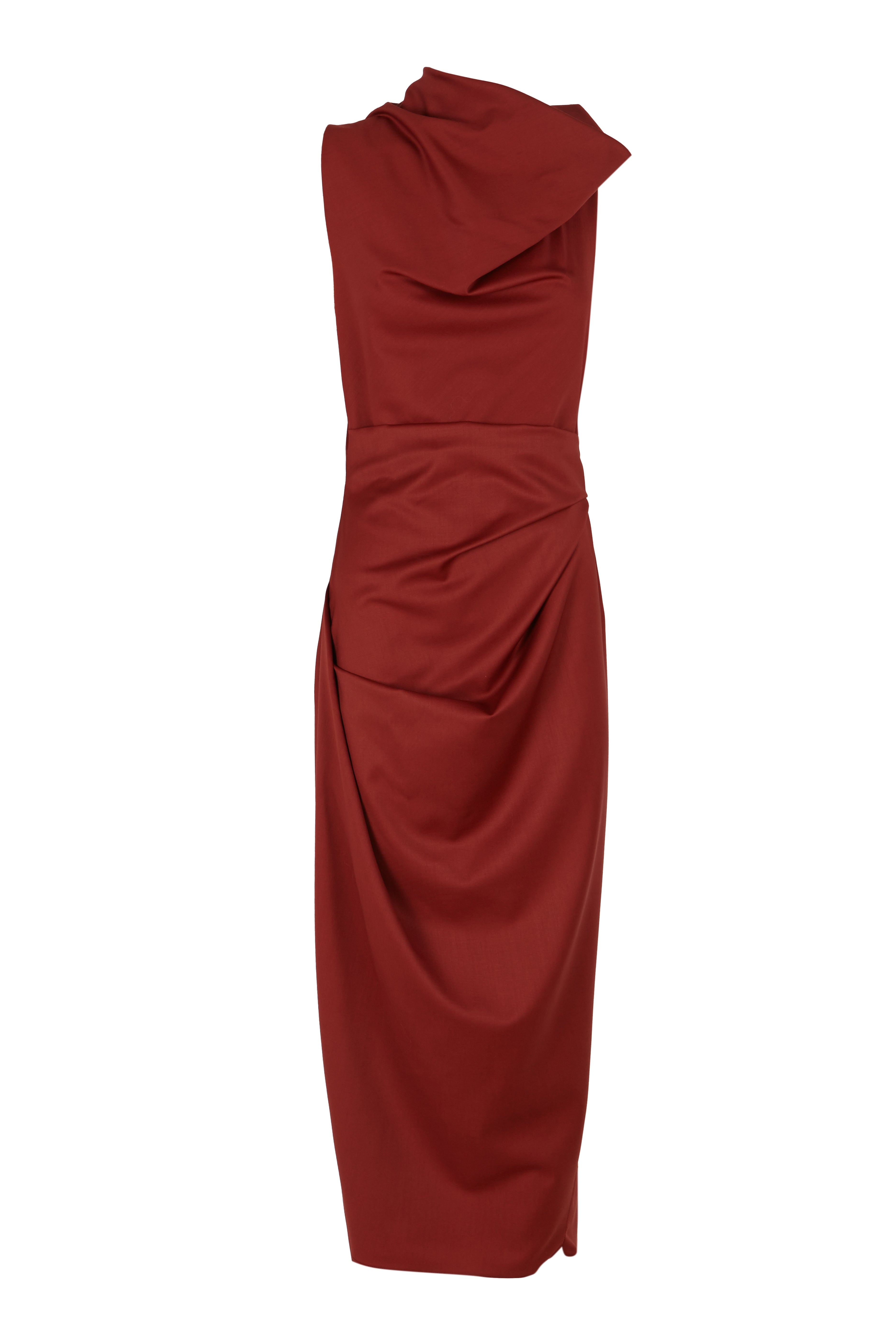 Draped Tailored Wool Dress