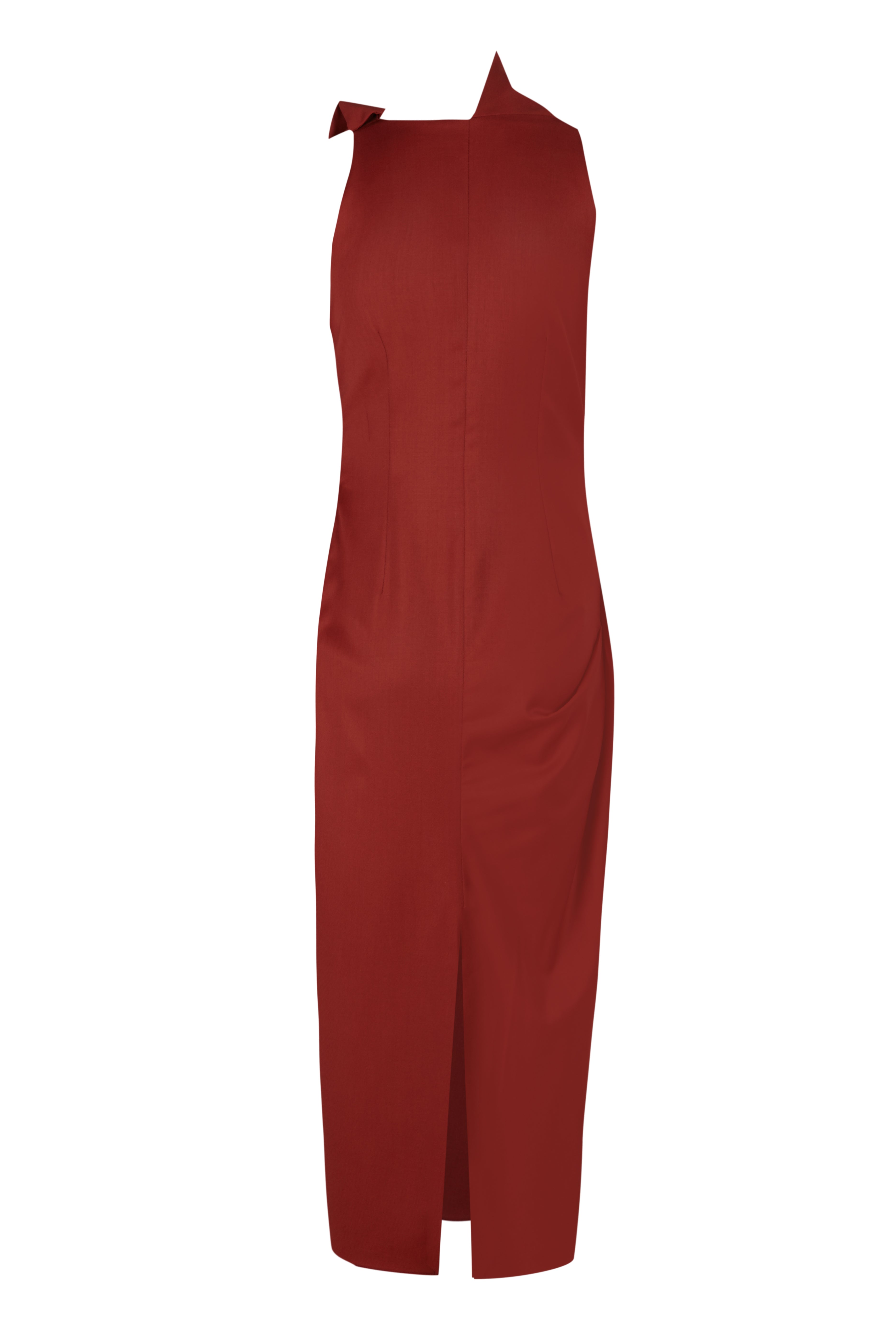 Draped Tailored Wool Dress