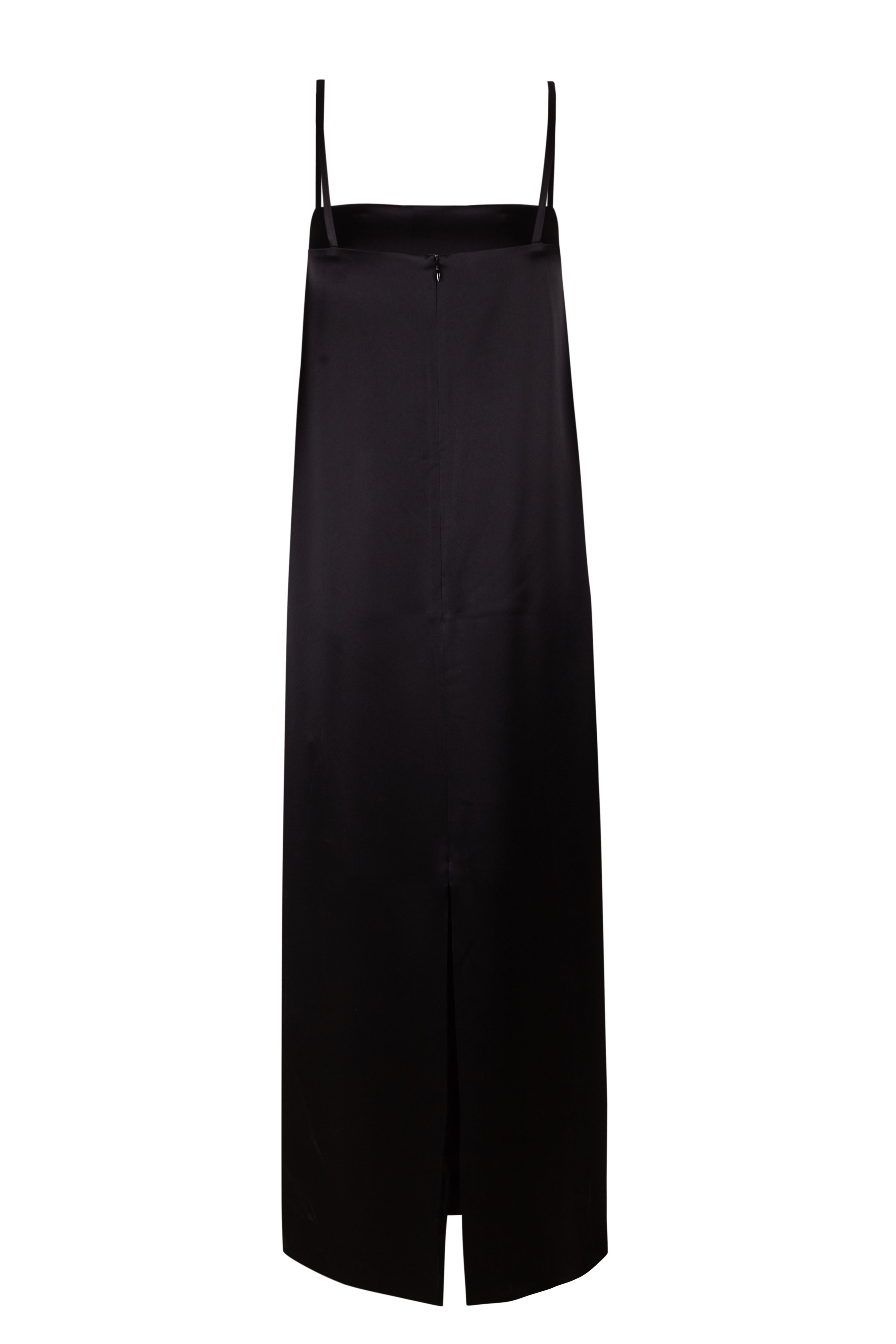 Satin Straps Dress Black