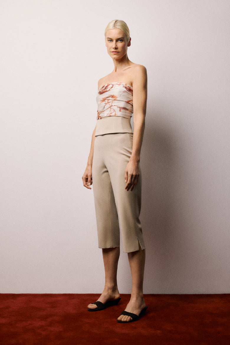 Wool Corset With Print Voile