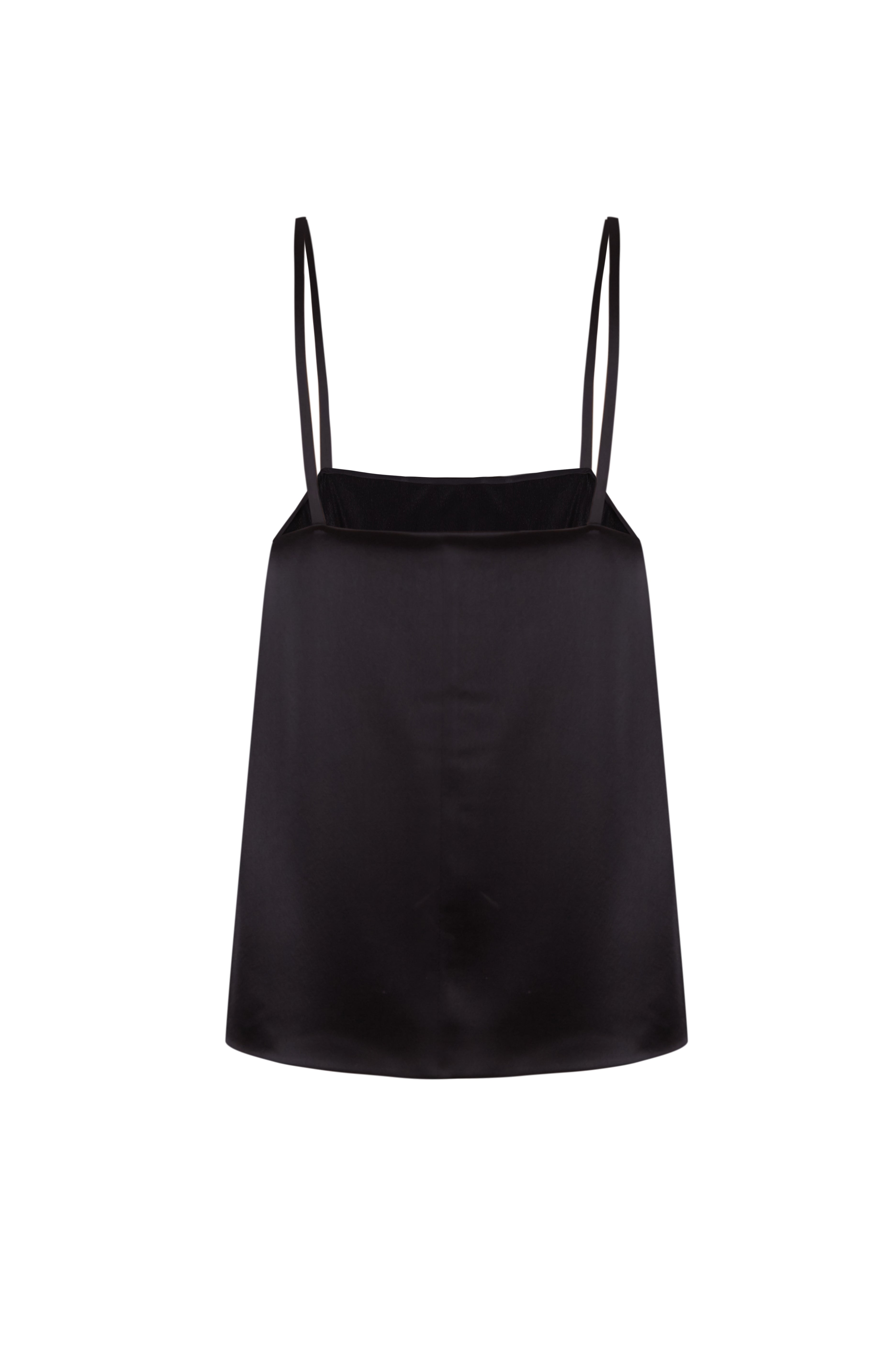 Satin Straps T-Shirt Black